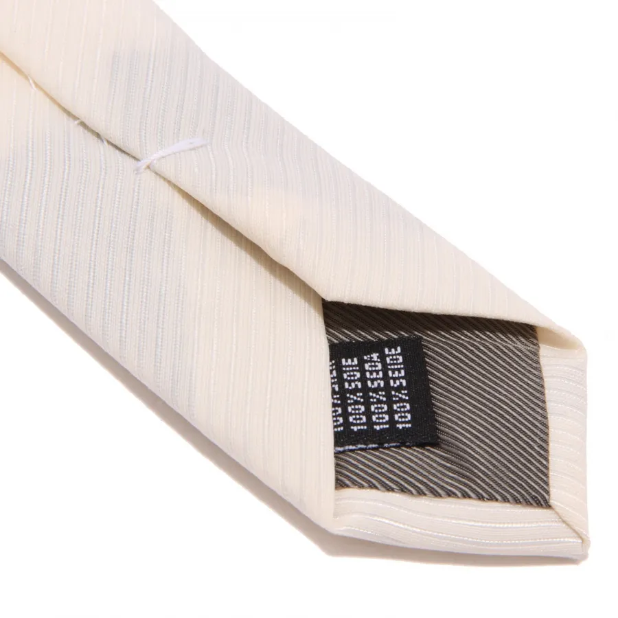 9013J cravatta uomo MESSORI off white silk stripes tie man