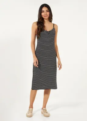 Abito a righe in viscosa elasticizzata donna