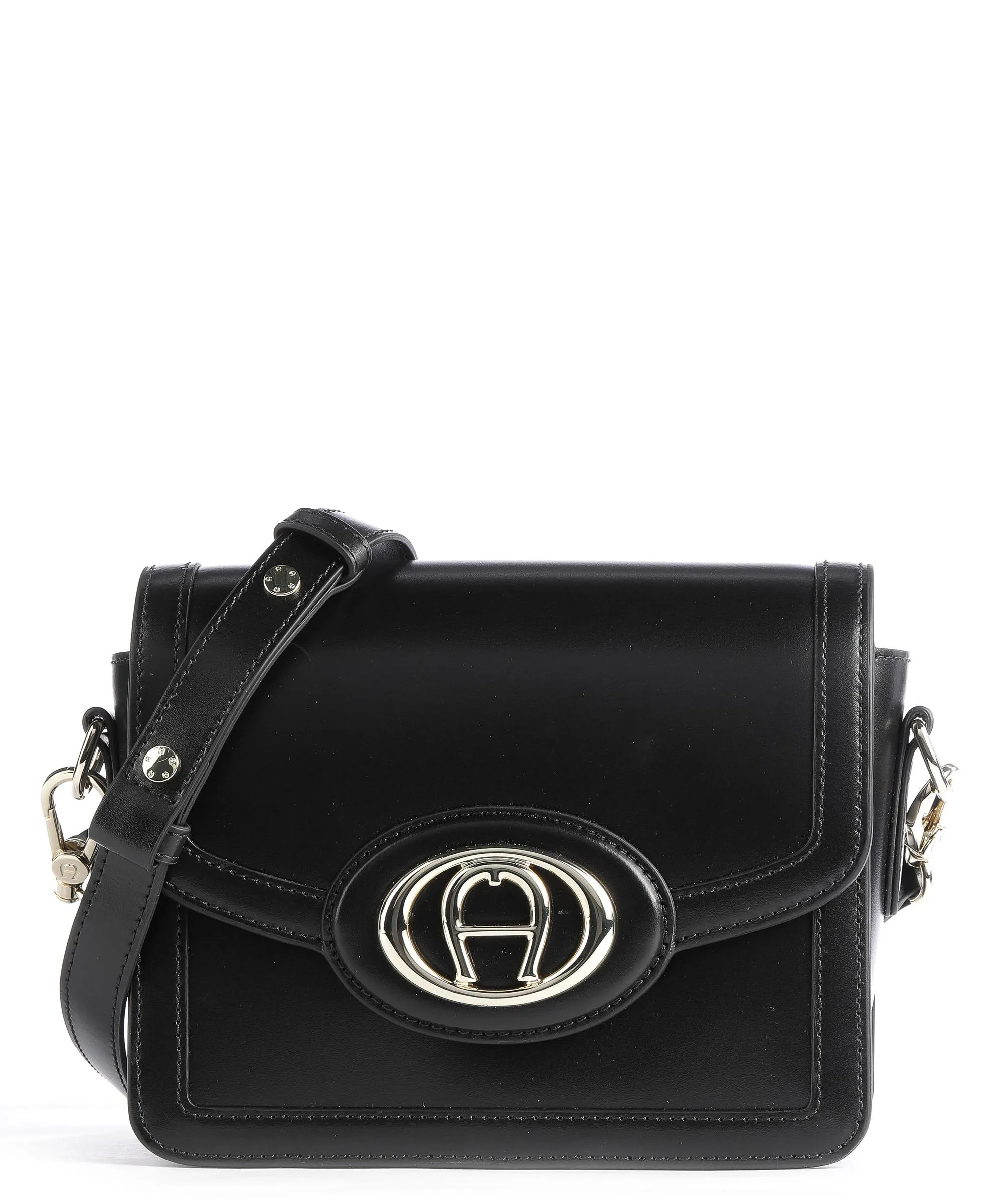  Aigner Luisa S Borsa a tracolla pelle di vacchetta liscia nero  