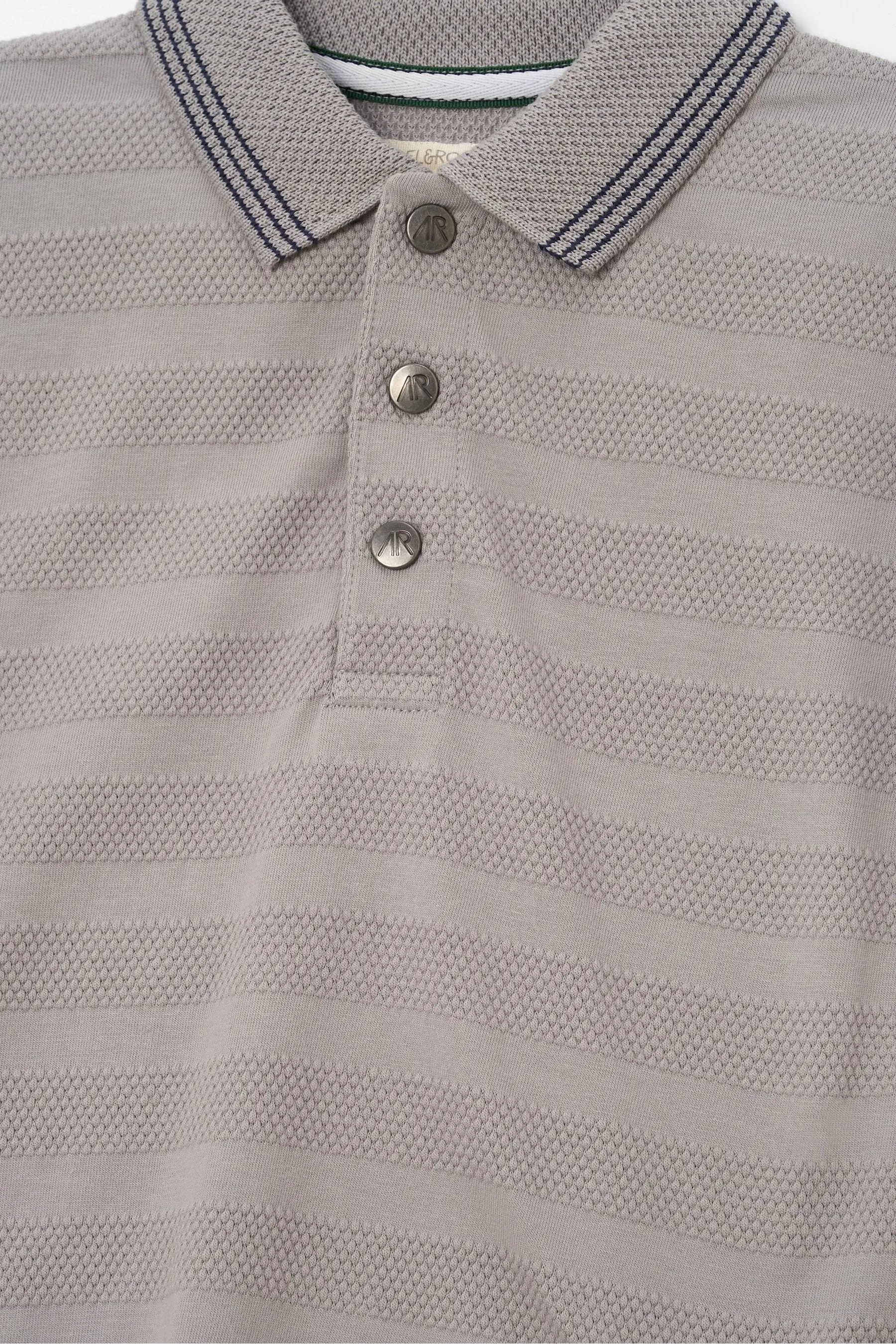 Angel & Rocket Caleb Blue Textured Stripe Polo Shirt    