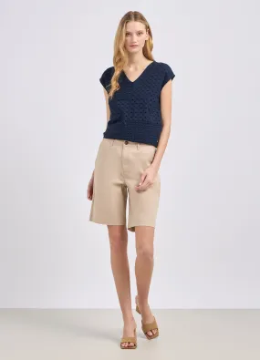 Bermuda in twill di cotone donna