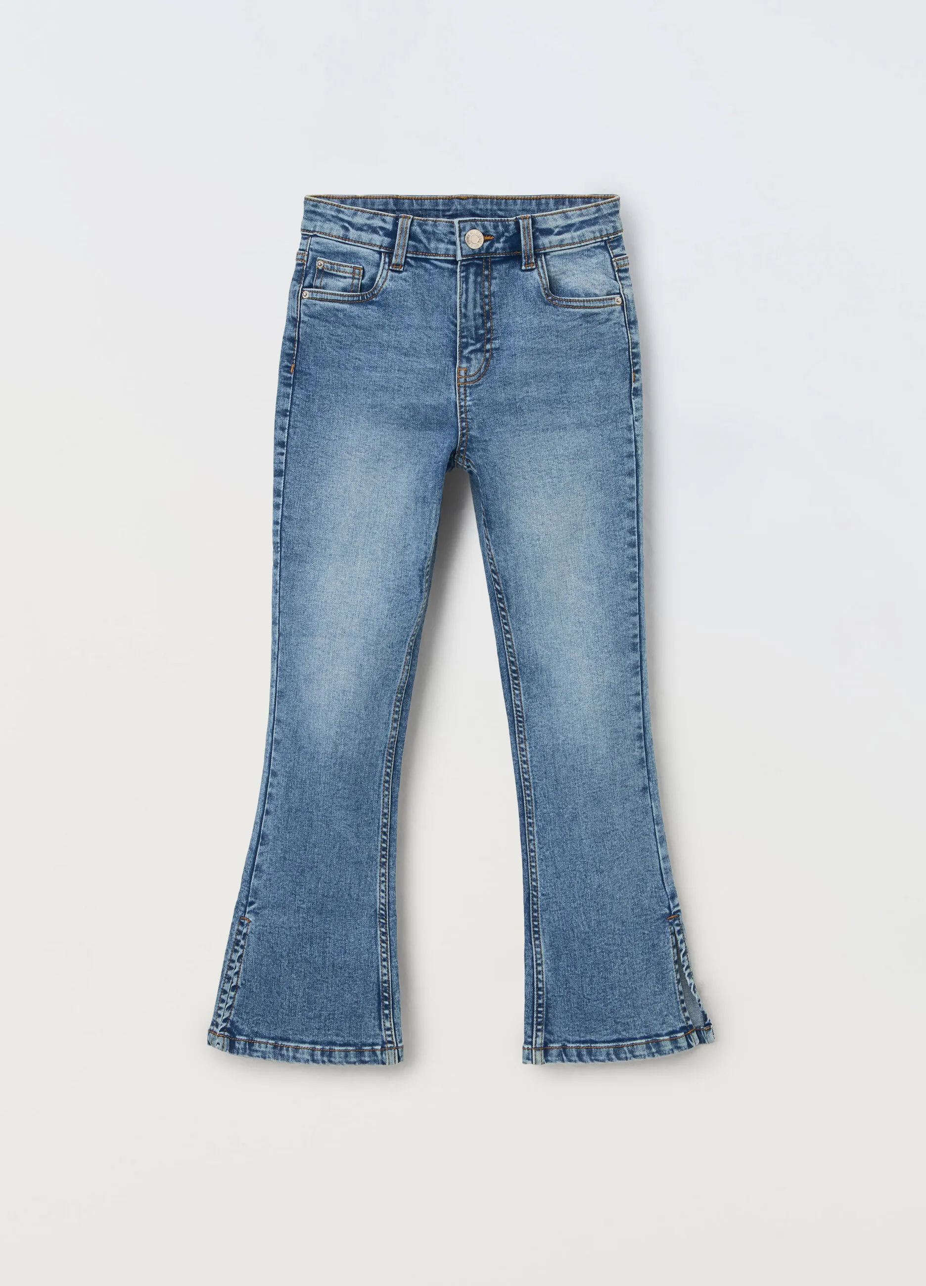 BLUKIDS  Pantaloni in denim di cotone stretch flare fit ragazza