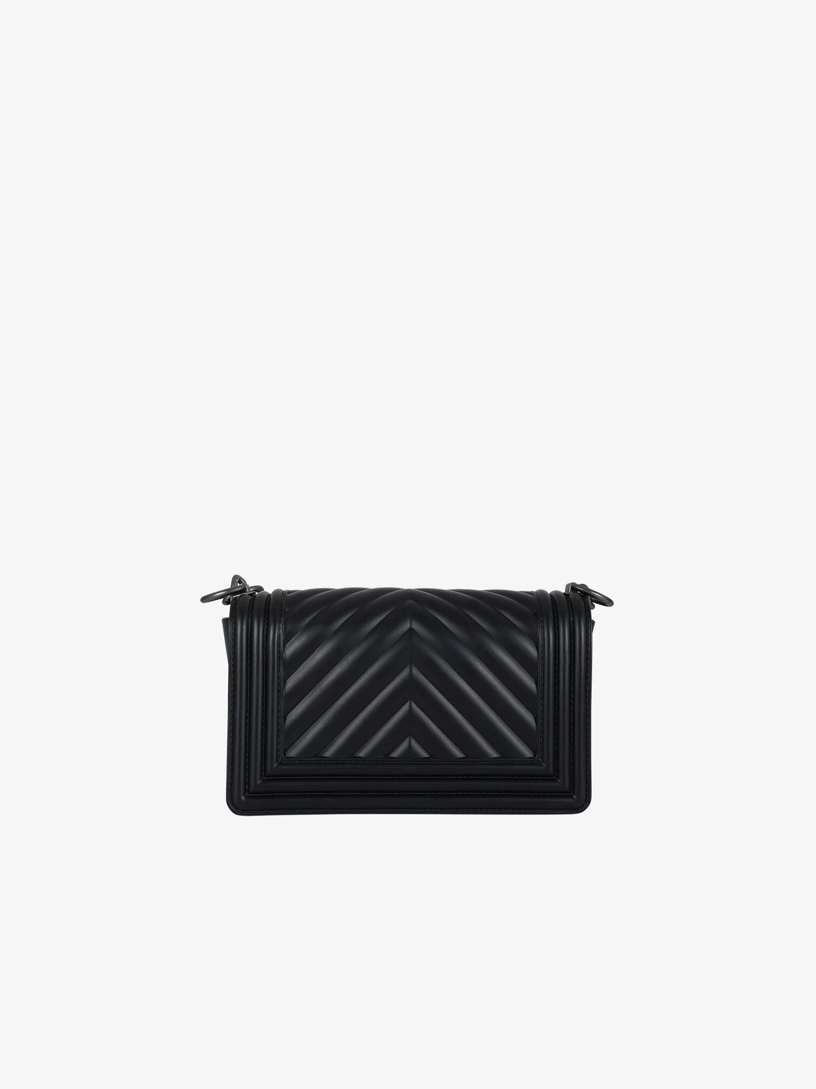 Borsa a spalla Flat S 24 donna PVC nero