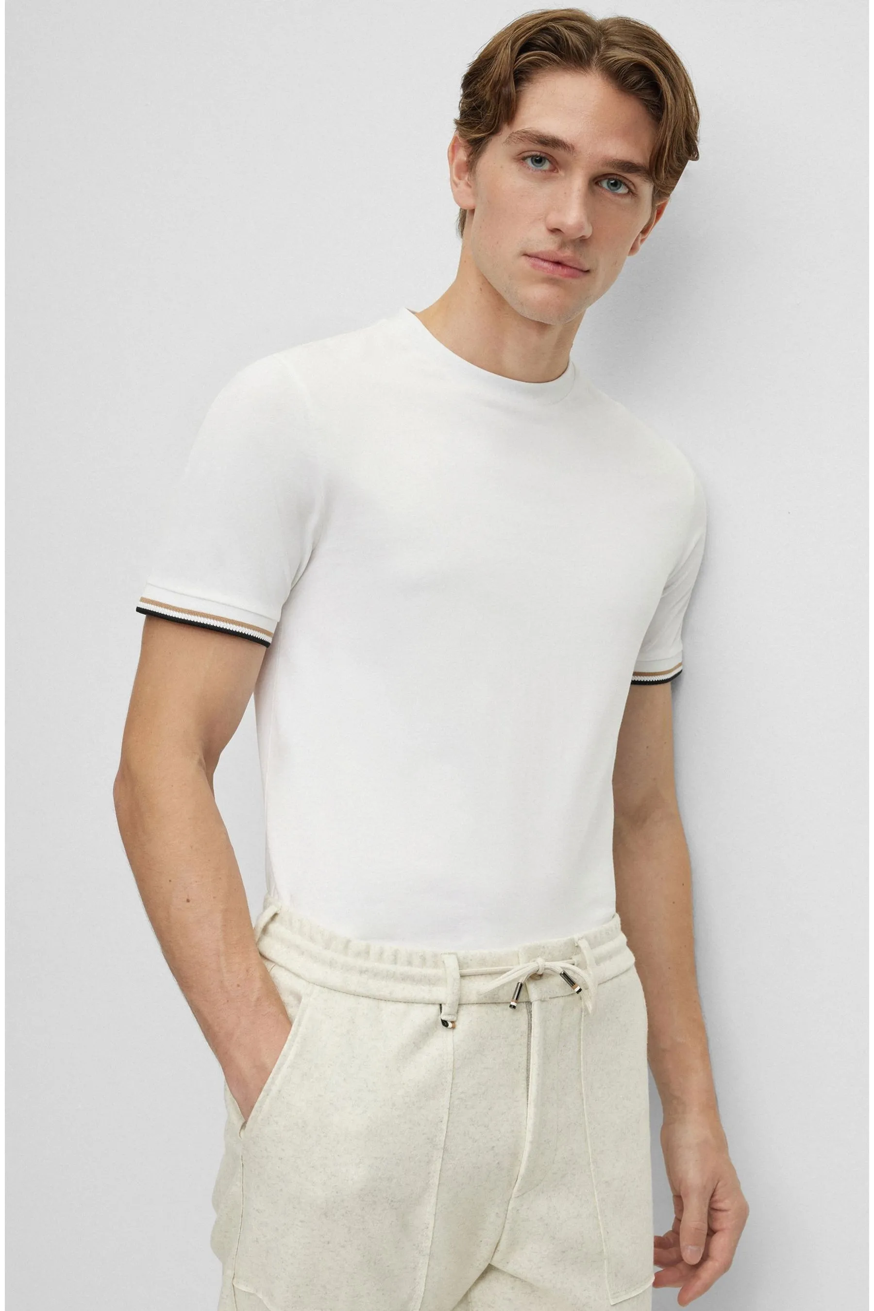 BOSS BOSS Cotton Jersey Signature Stripe T-Shirt    
