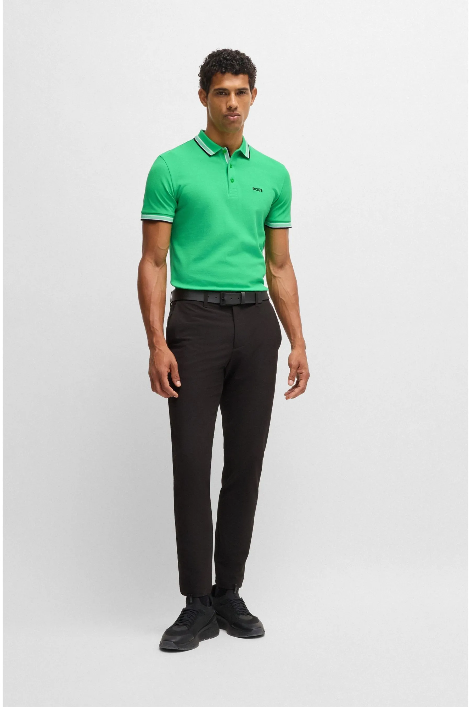 BOSS BOSS Cotton Piqué Contrast Logo Paddy Polo Shirt    
