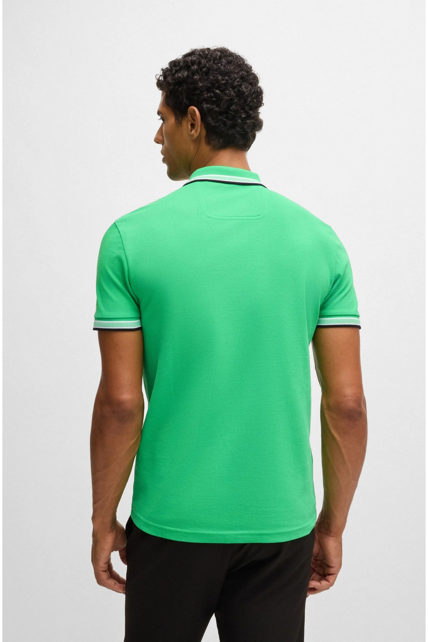 BOSS BOSS Cotton Piqué Contrast Logo Paddy Polo Shirt    