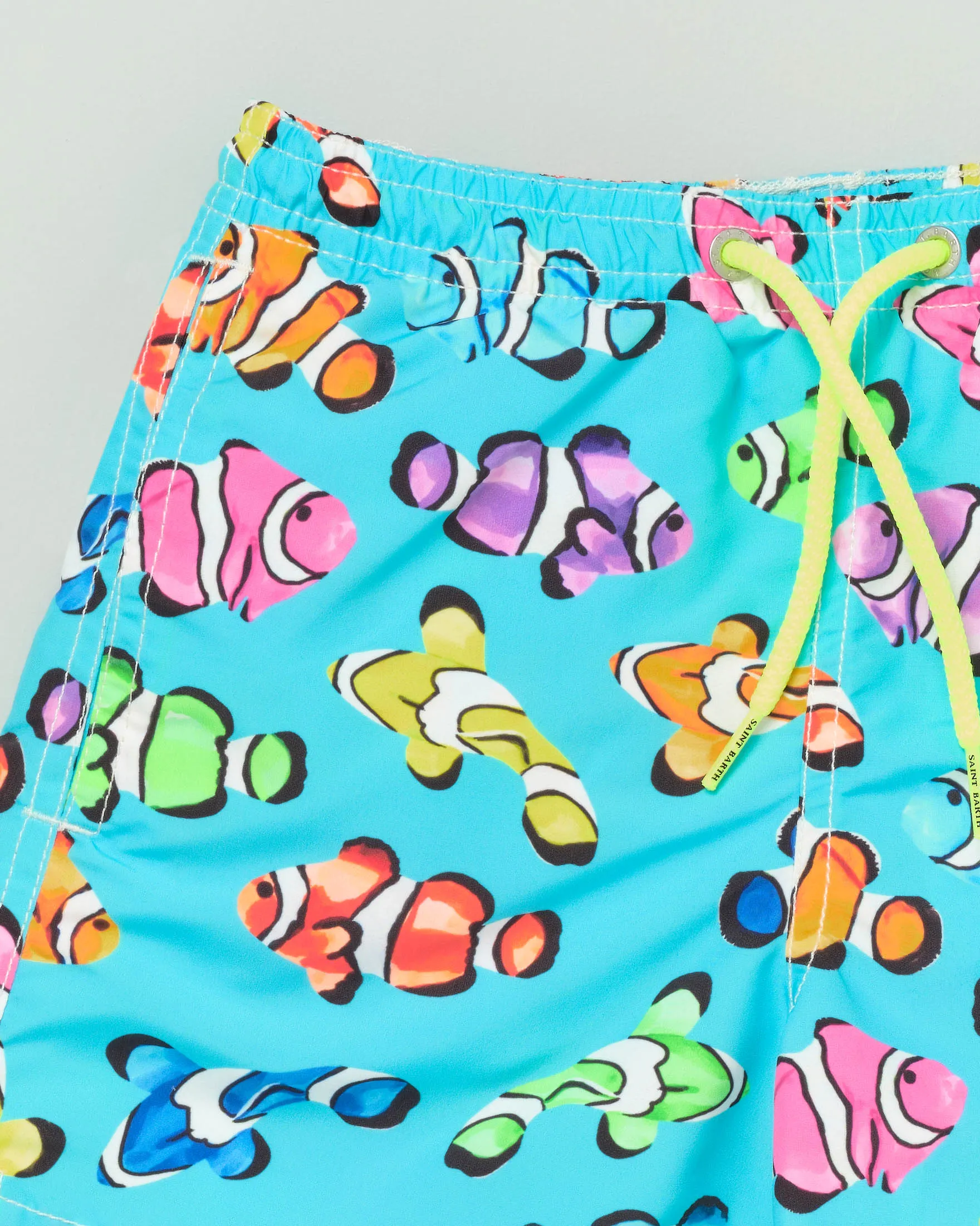 Boxer mare azzurro con stampa pesci multicolor 2-10 anni