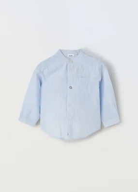 Camicia rigata in puro cotone neonato