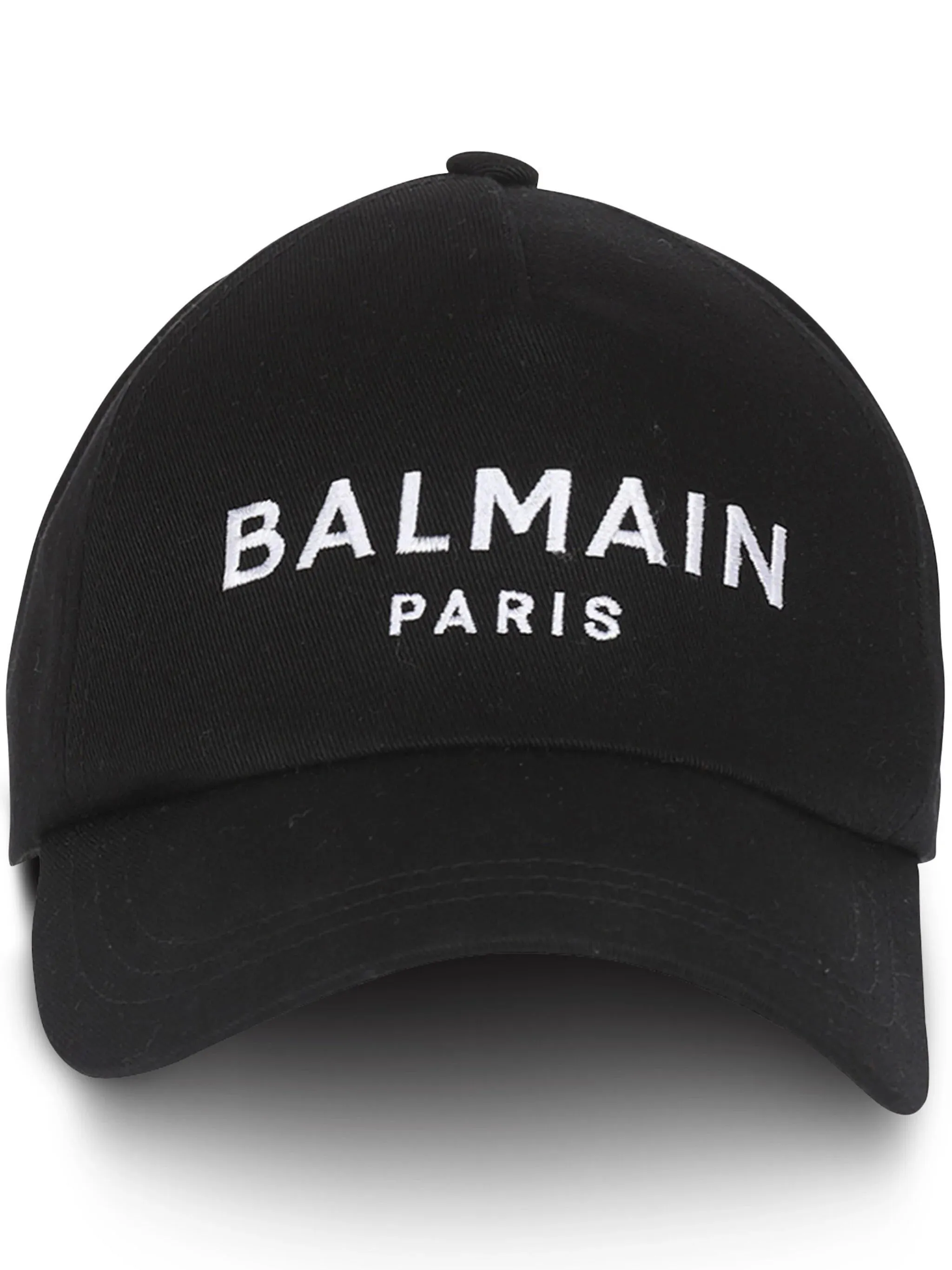 Cappello in cotone con ricamo Balmain Paris