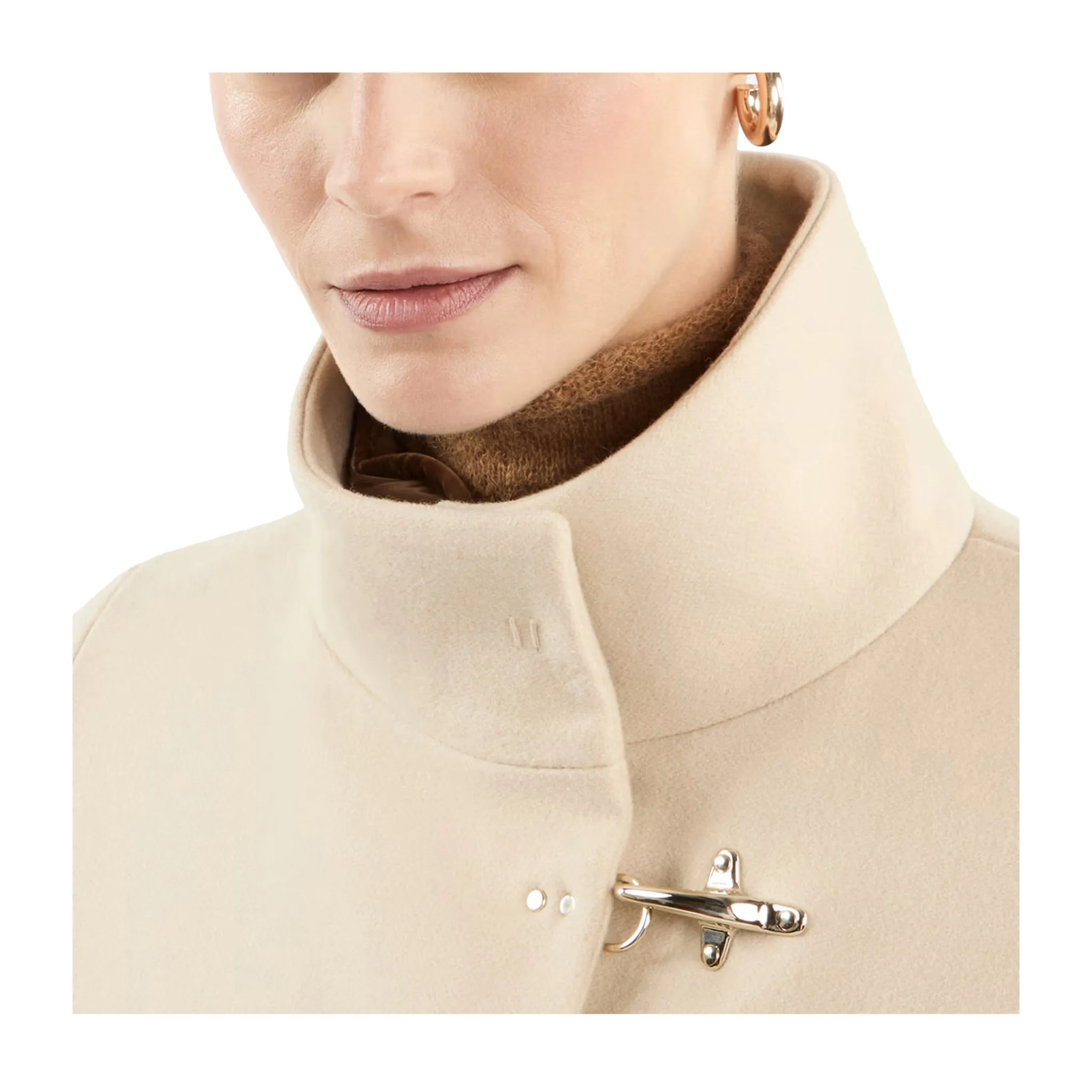 Cappotto Donna Beige maniche ampie