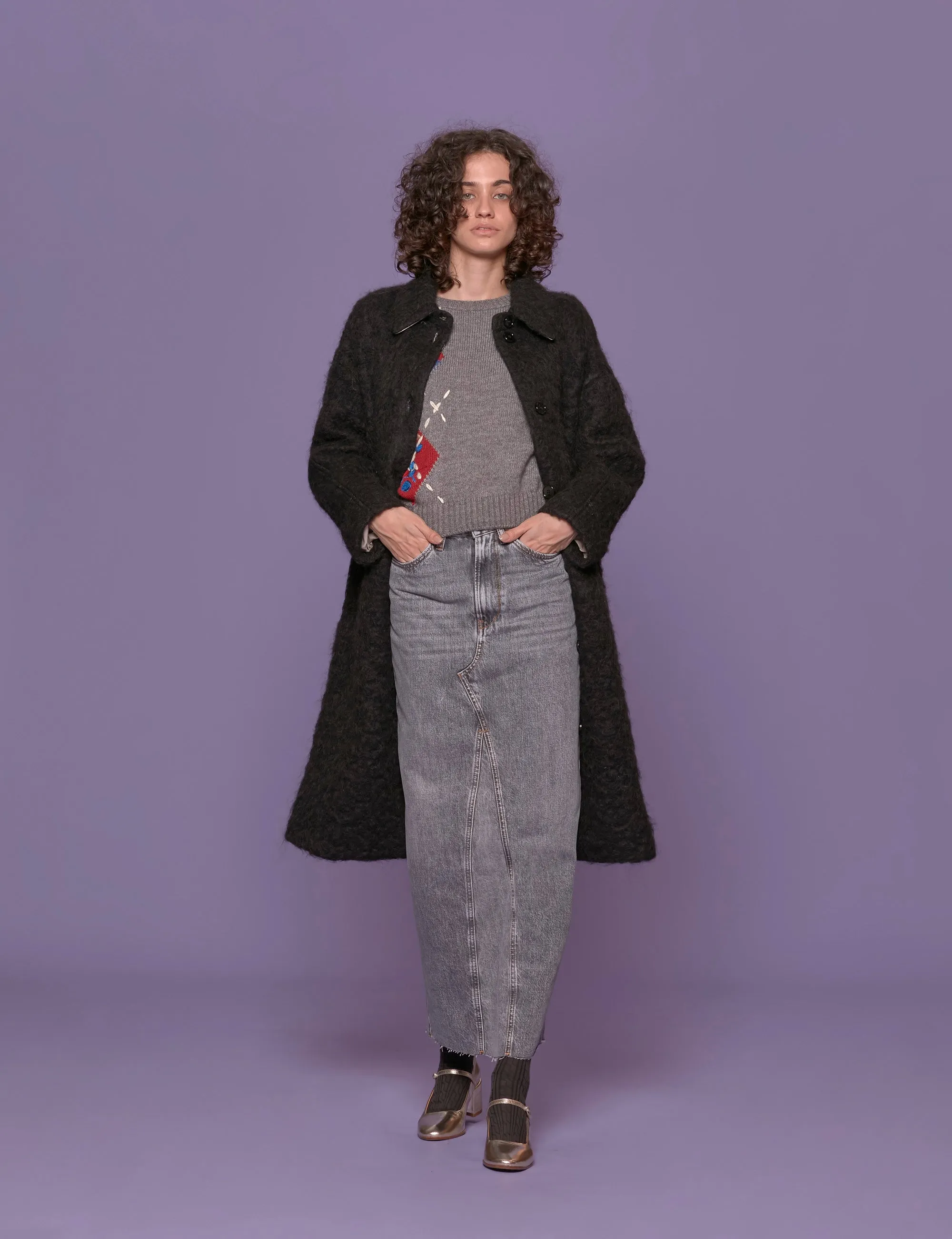 cappotto furry nero