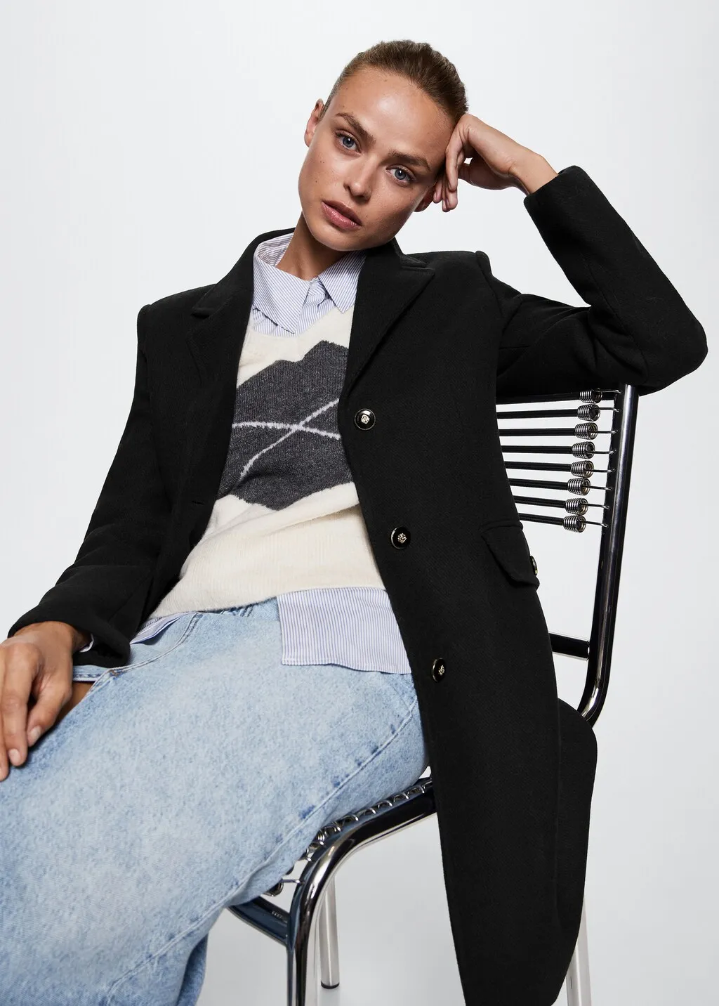 Cappotto lana bottoni