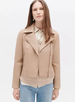  CAROLL   VESNA - Giacca dritta in pelle con revers | Marrone
