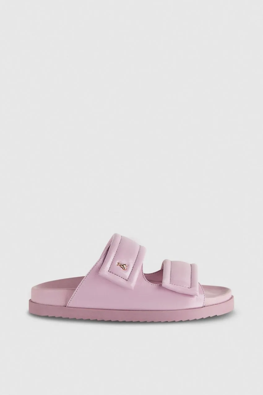 Chaussons avec logo et doublure en cuir