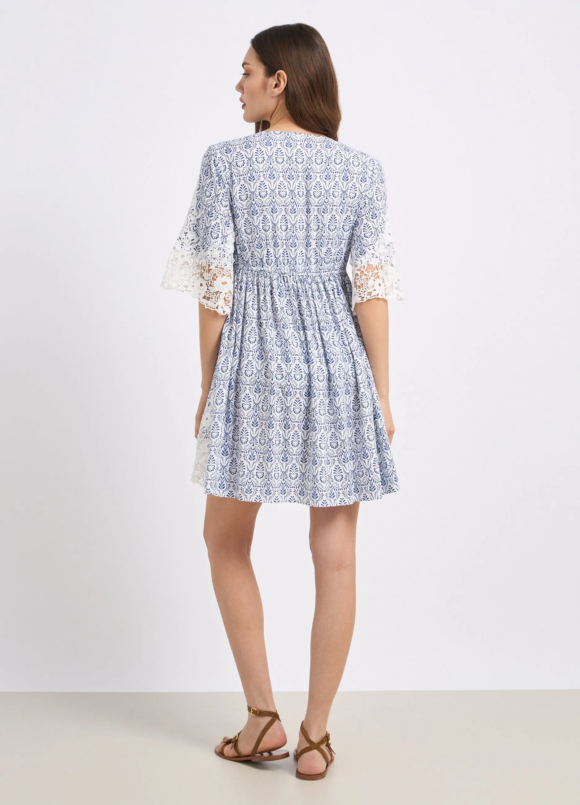 Copricostume in viscosa con pizzo donna