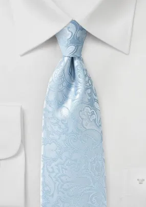 Cravatta paisley celeste
