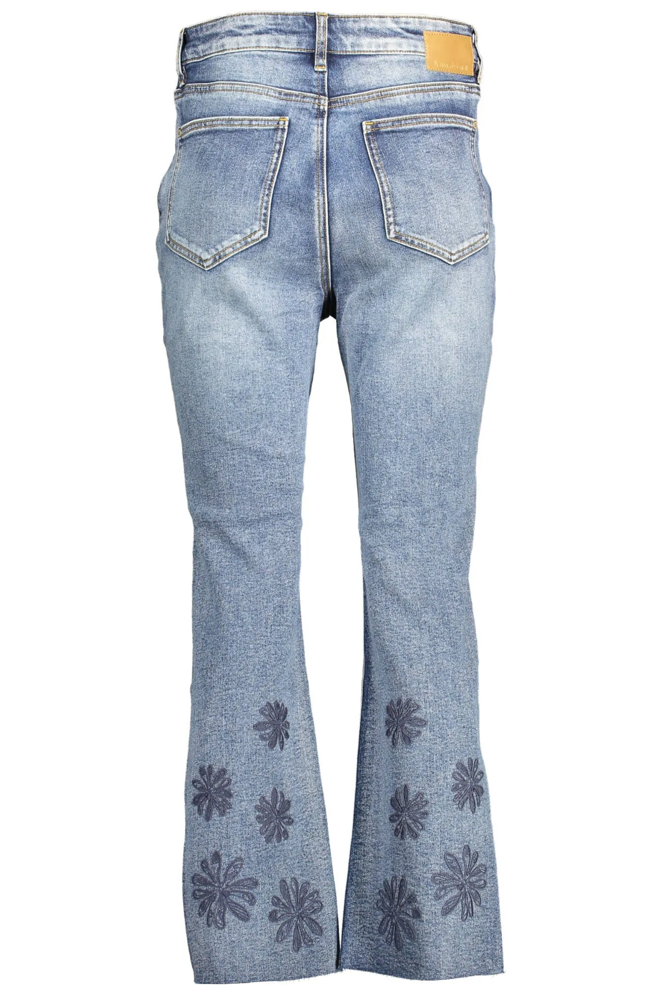 Desigual jeans cropped fiori azzurro   