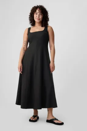 Gap - Abito midi in Blend lino con scollo squadrato