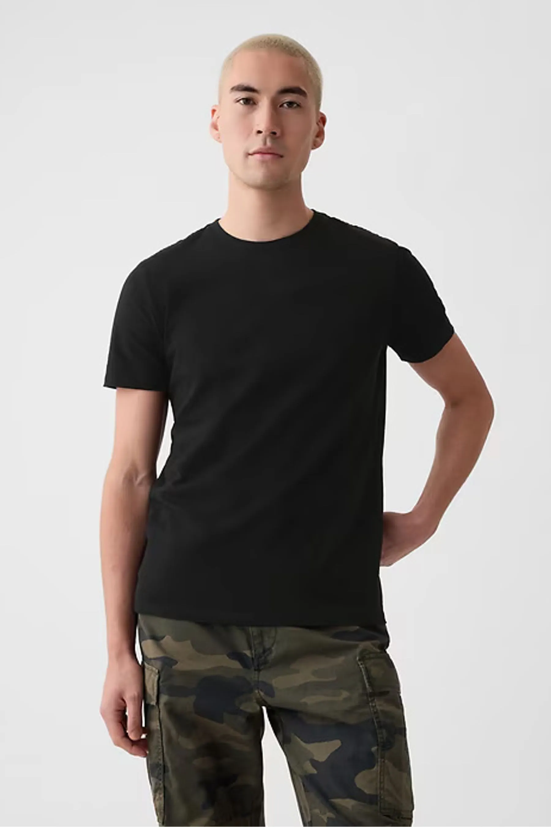 Gap T Shirt Classica 100% Cotone Organico Scollo a V Maniche corte    