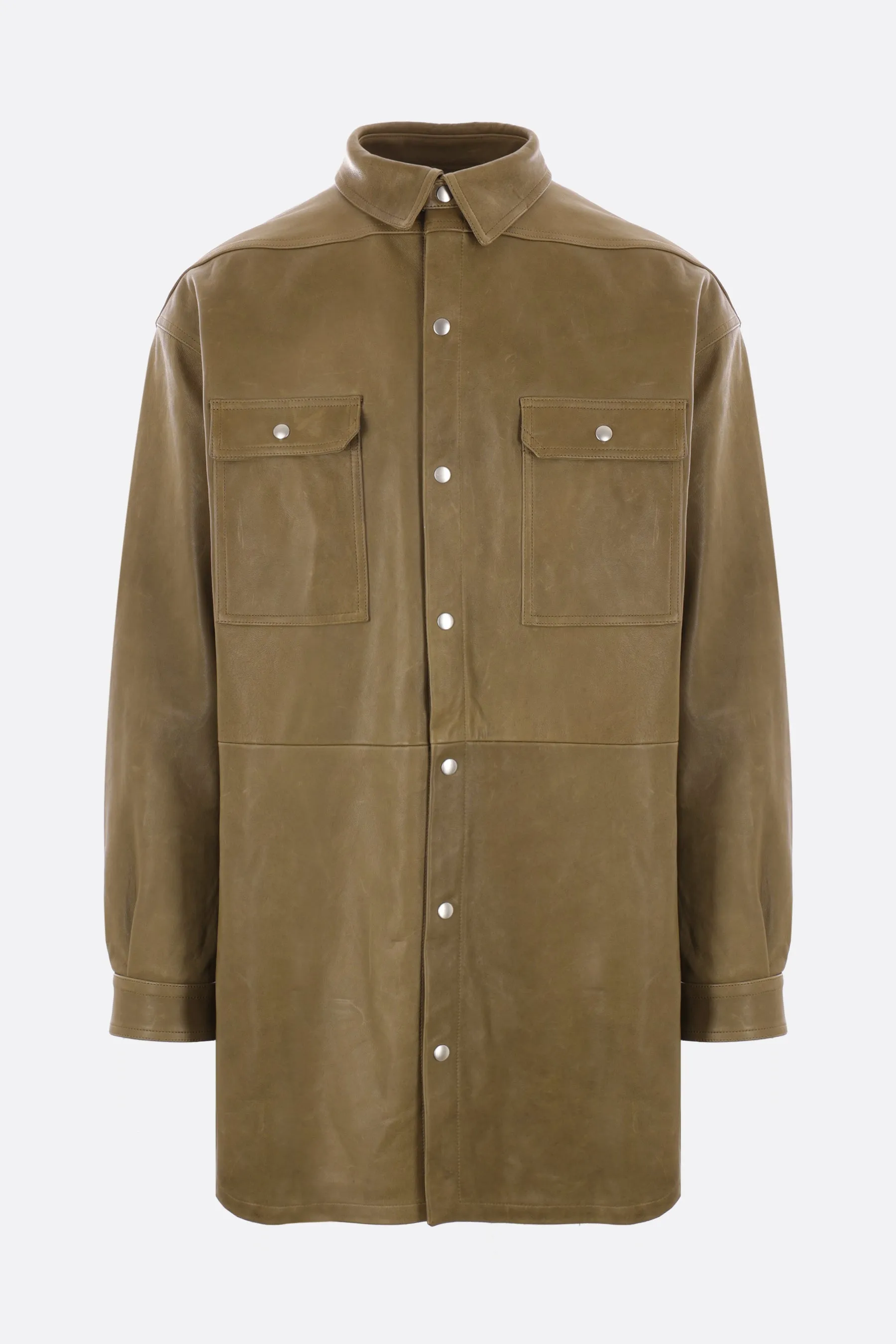  giacca-camicia oversize in nappa  