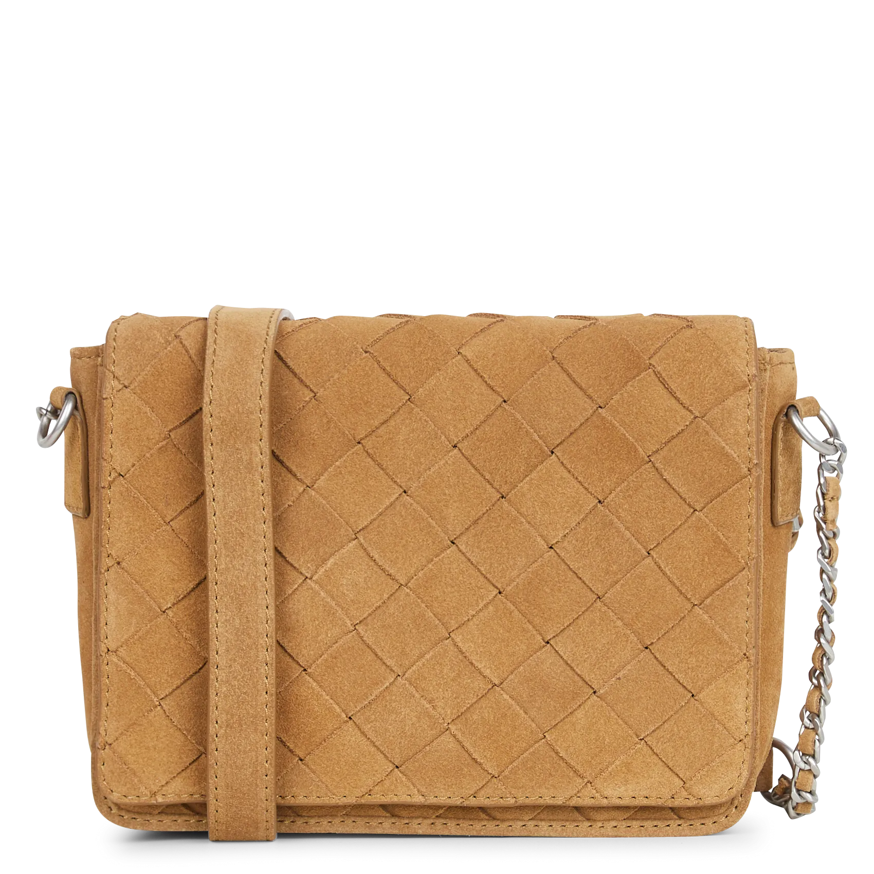  IKKS   Tracolla in pelle scamosciata intrecciata | Beige