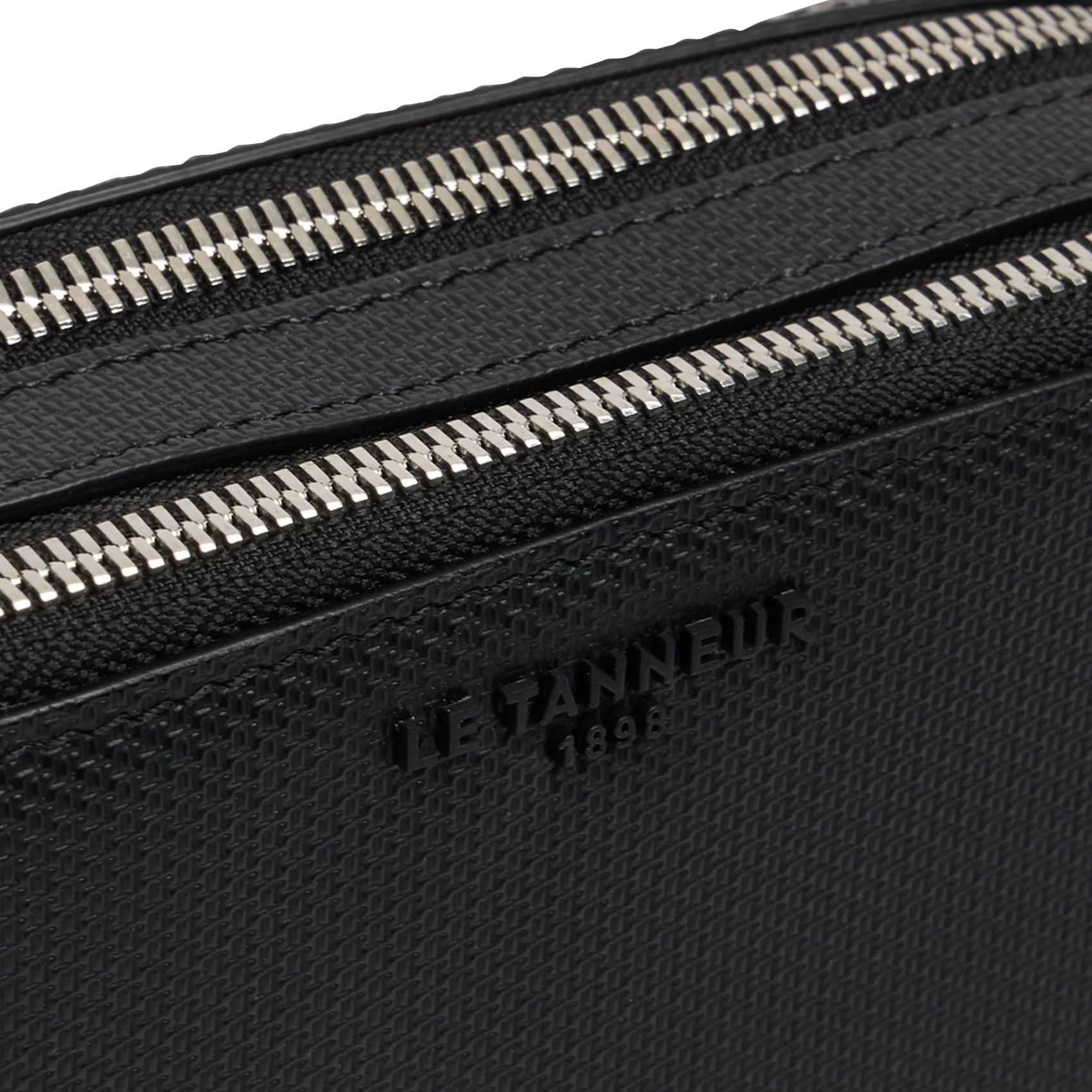  LE TANNEUR   EMILE - Portafoglio con zip a tracolla in pelle | Nero