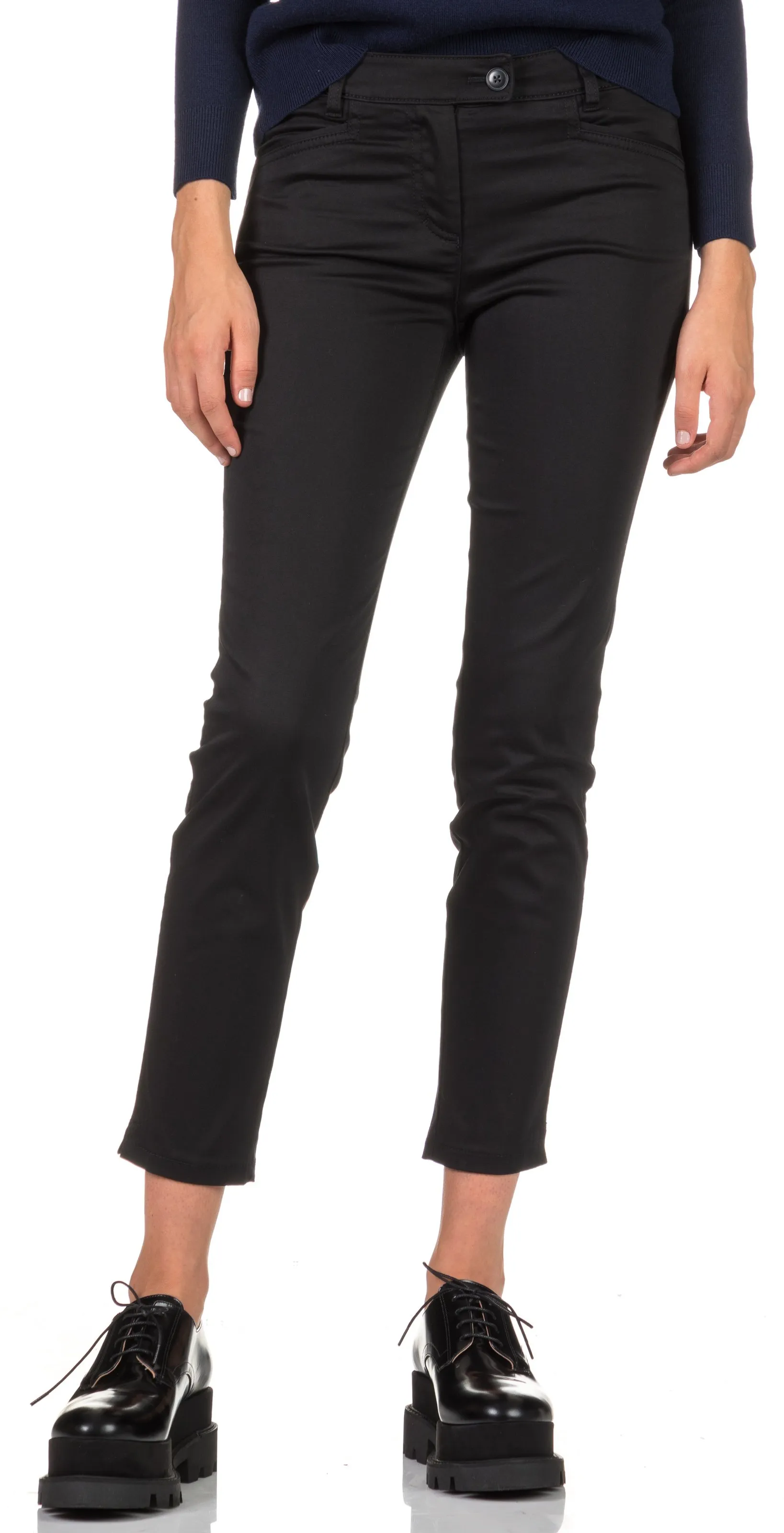  MARC O'POLO   Pantaloni slim 7/8 in cotone | Nero