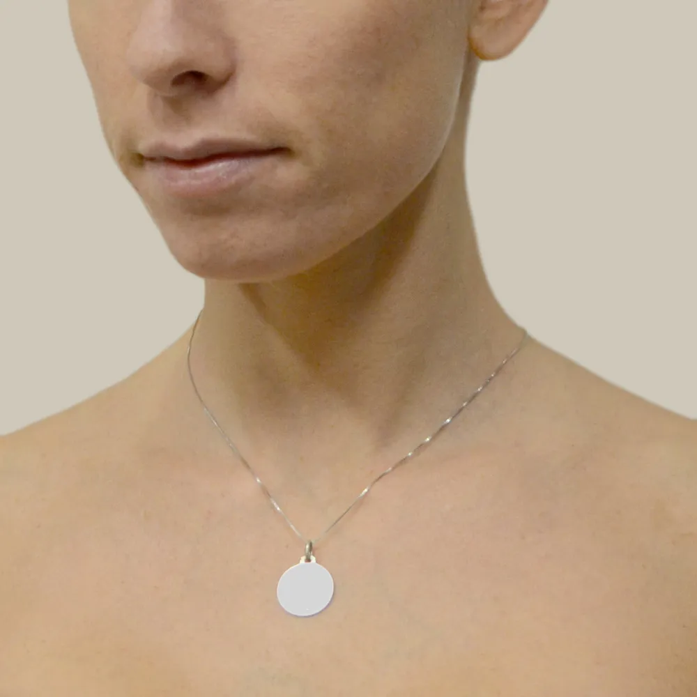 Medaglia San Michele Arcangelo in oro bianco 18 mm