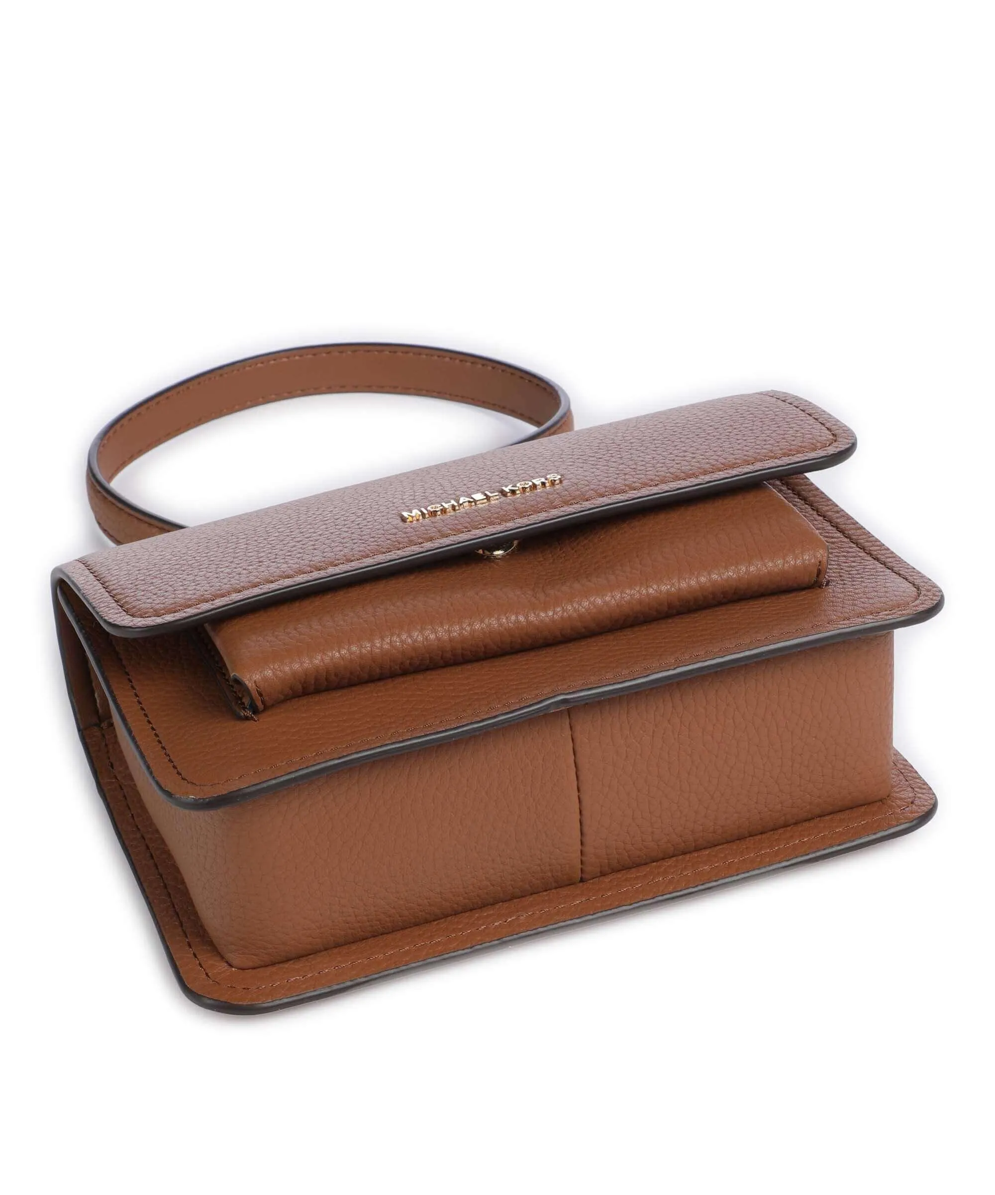  Michael Kors Claire Borsa a spalla pelle di vacchetta grana marrone  