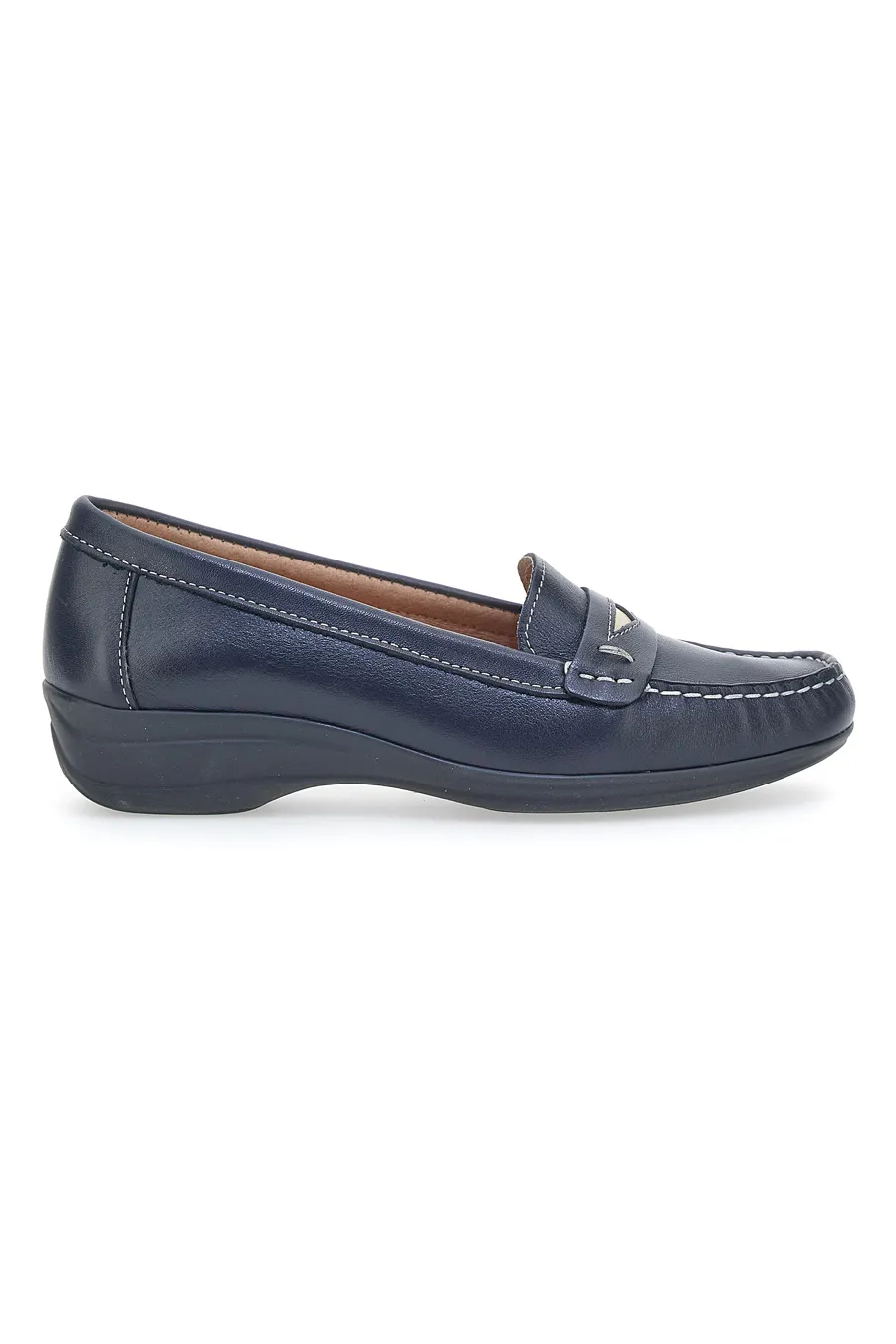 Mocassino Italiano 8164 Blu Vera Pelle