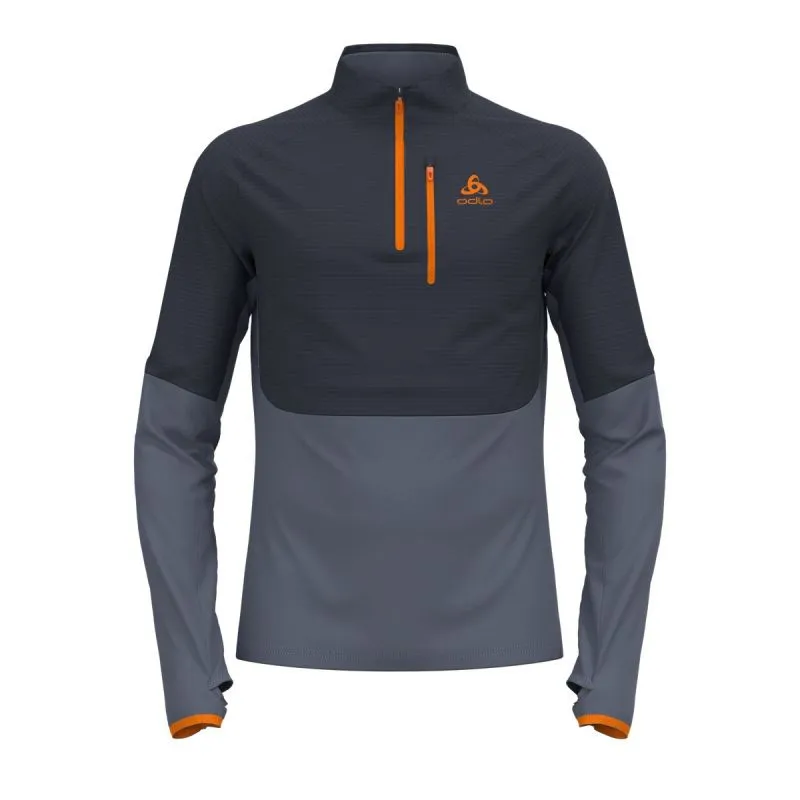 Odlo Strato medio 1/2 zip DESCENT CW 200 SL (india ink - folkstone gray) Uomo