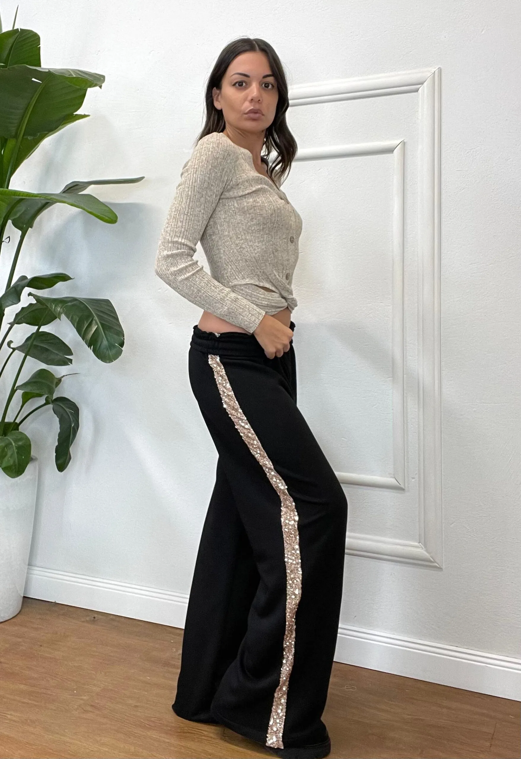 PANTALONE COMPLETO PAILLETTES SOLE 491 nero