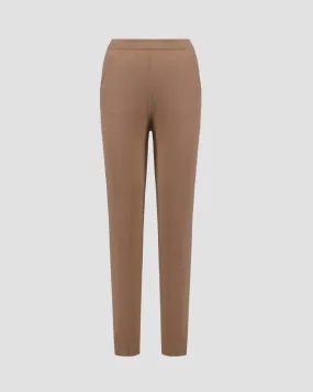 Pantaloni marroni in cashmere da donna Allude 11117-43
