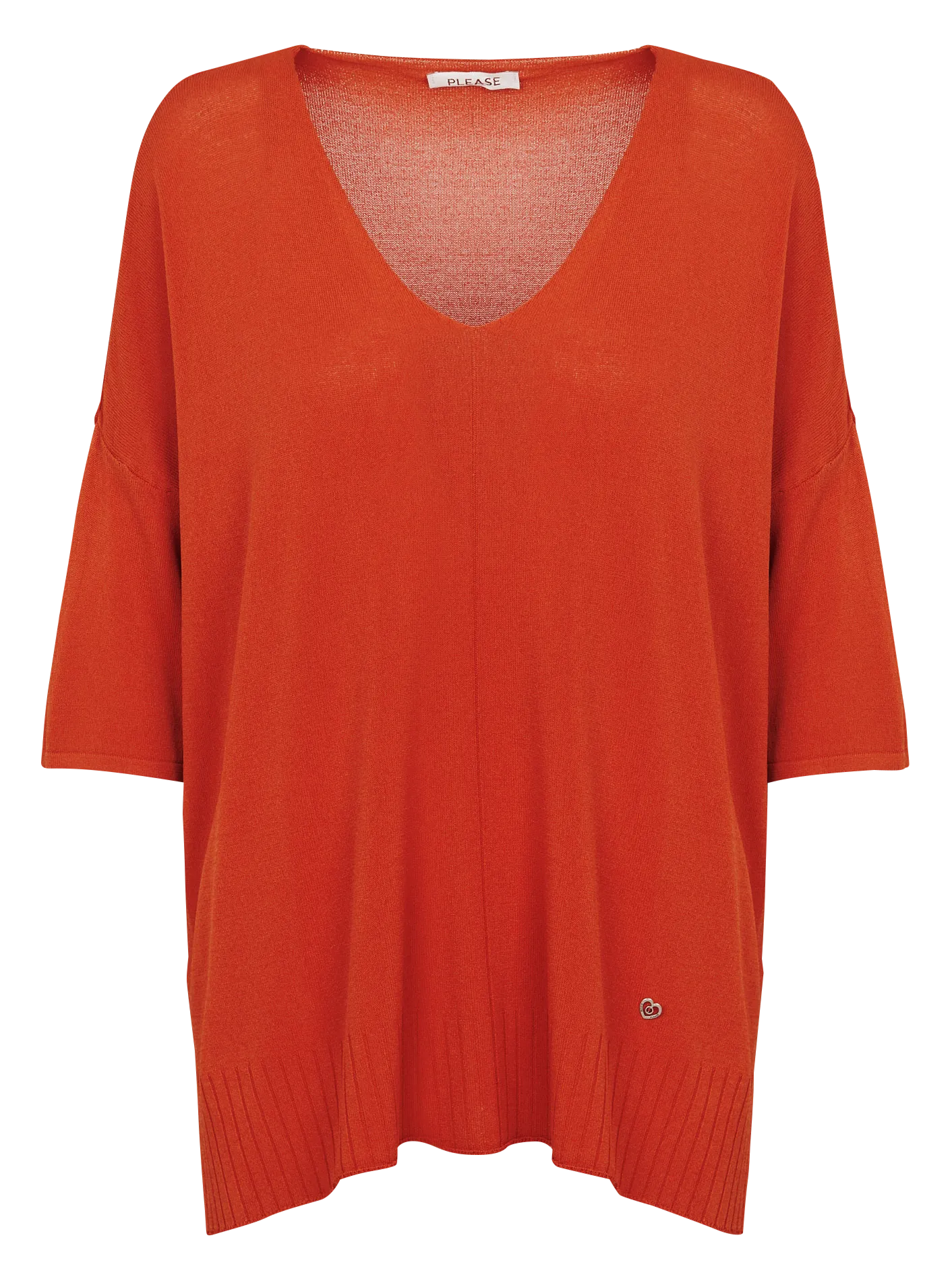  PLEASE   Pullover oversize a maglia fine | Arancione