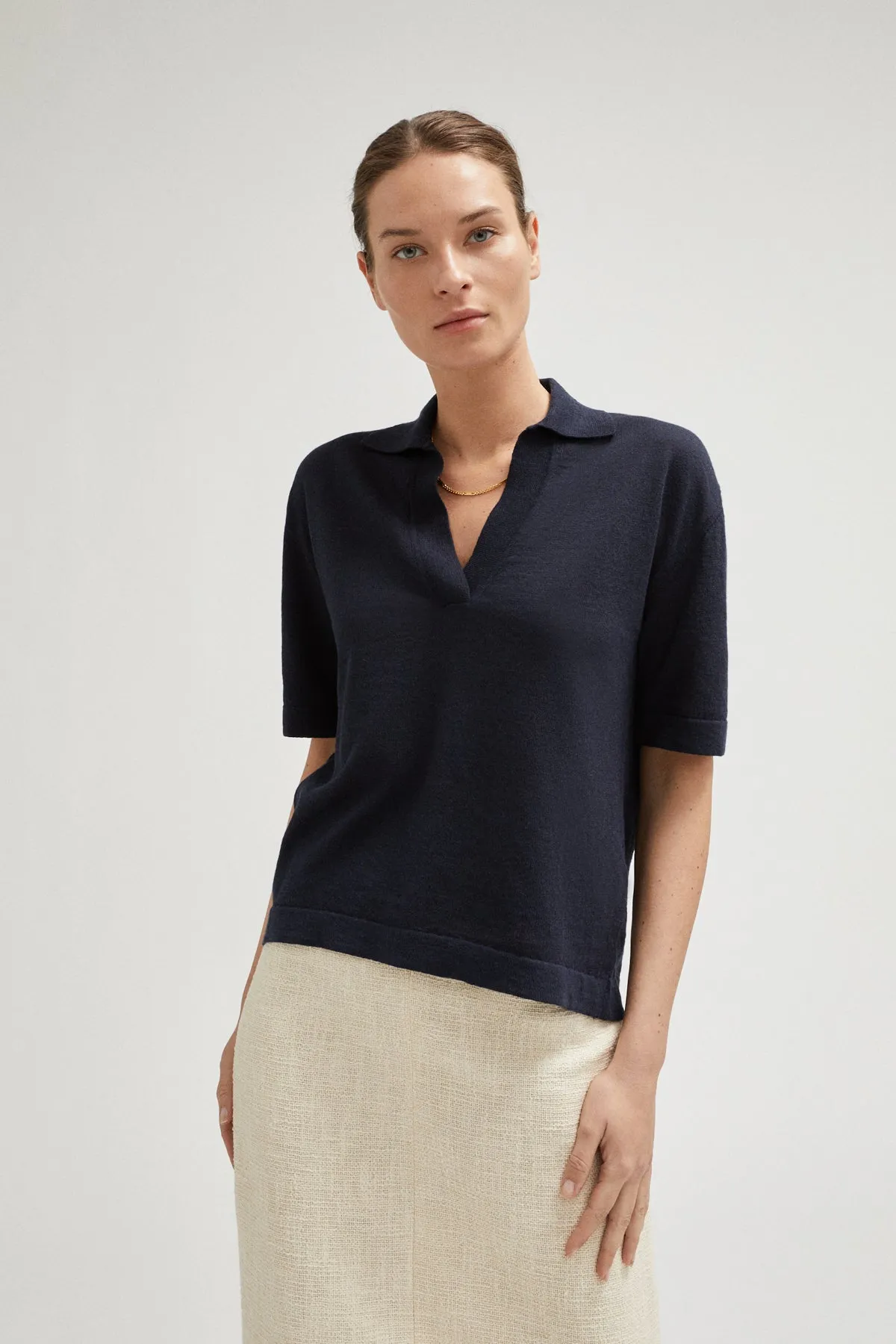 Polo Boxy in Lino Cotone