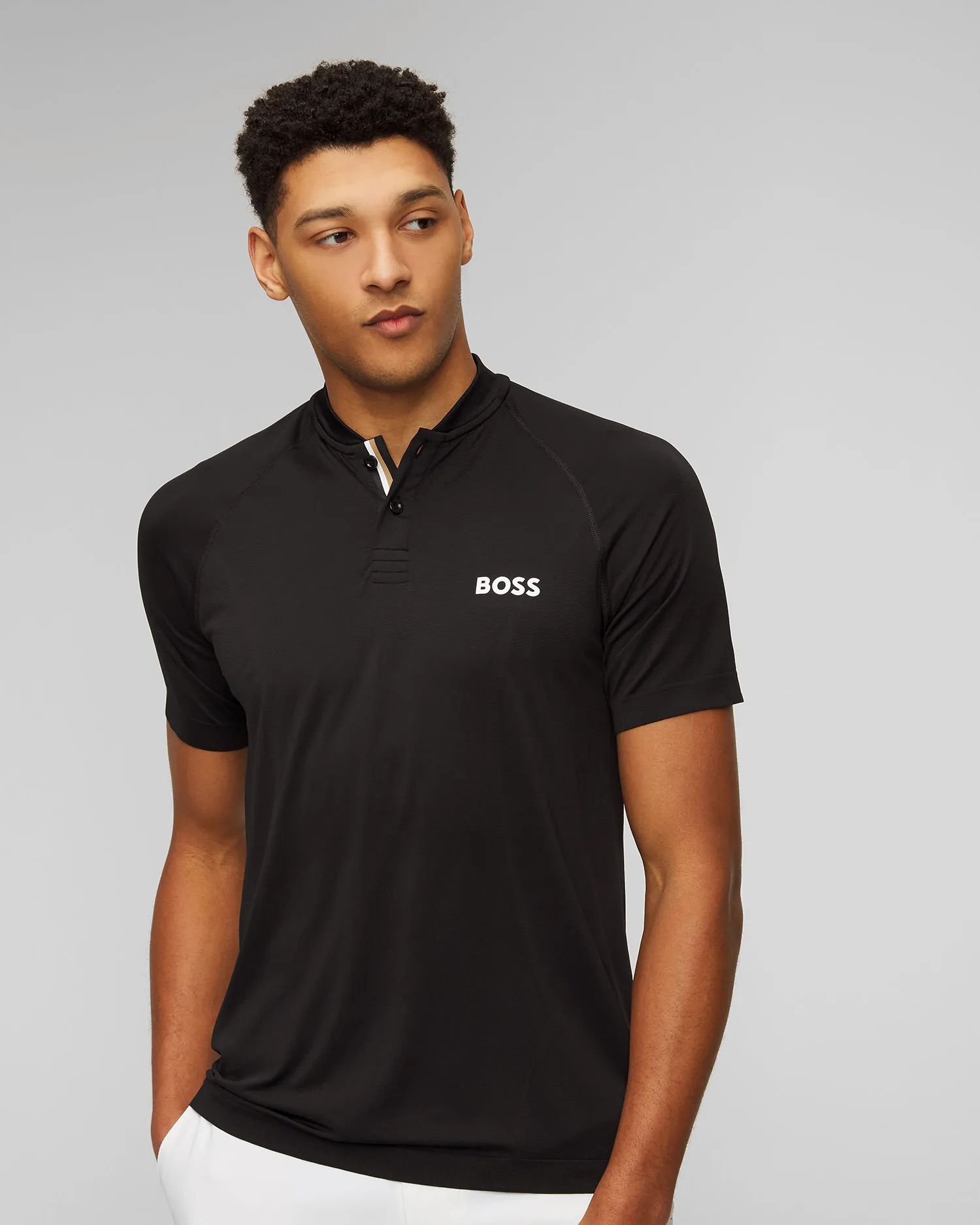 Polo nera da uomo BOSS X MATTEO BERRETTINI Pariq MB 50506189-1