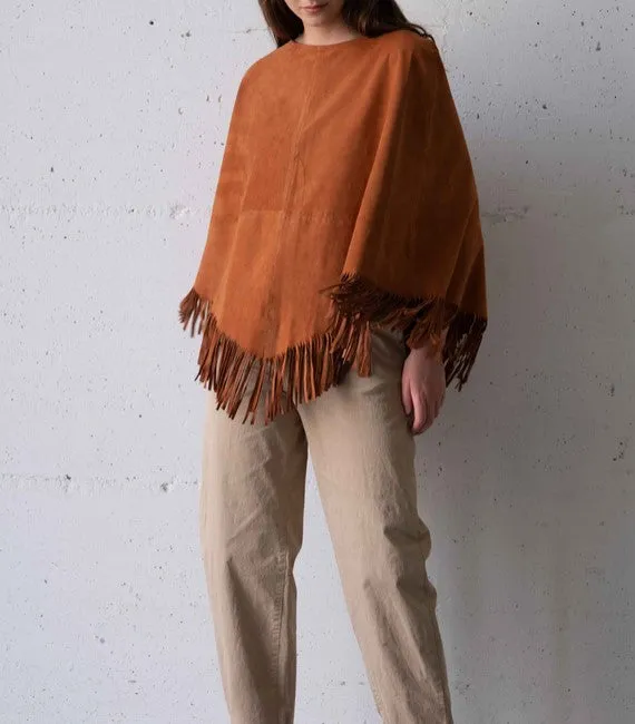 Poncho Frange Pelle