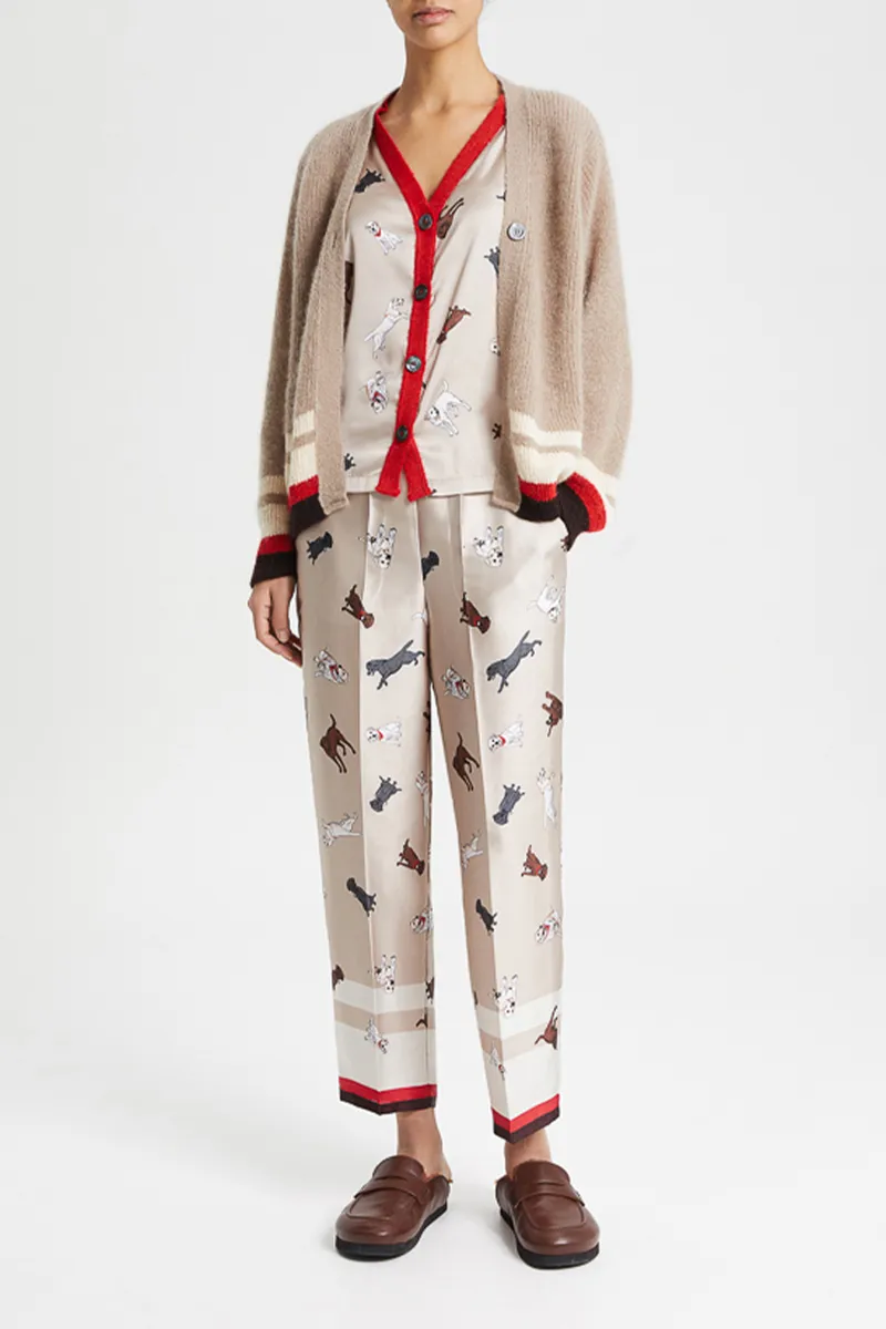 SEMICOUTURE  Cardigan stampa labrador