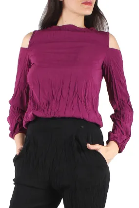 Sexy Woman maglia maniche lunghe vinaccia   