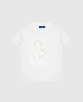 Stefano Ricci T-shirt bianca da bambino con ricamo monogramma YNH0300300TE0001