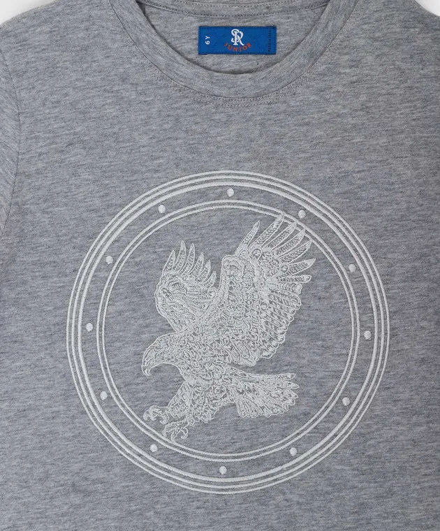 Stefano Ricci T-shirt grigia per bambini con ricamo YNH8400340803