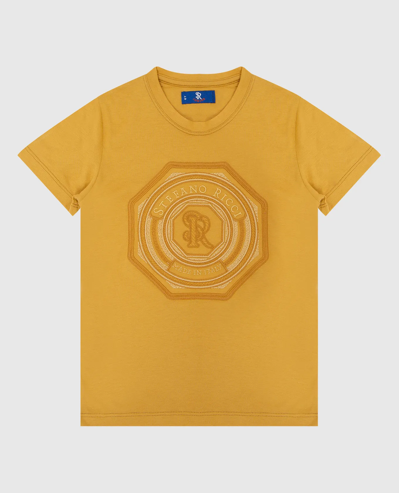 Stefano Ricci T-shirt senape per bambini con ricamo YNH0100790803