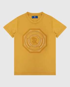 Stefano Ricci T-shirt senape per bambini con ricamo YNH0100790803