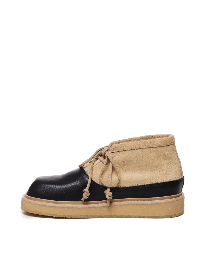 TRONCHETTO IN PELLE E SUEDE