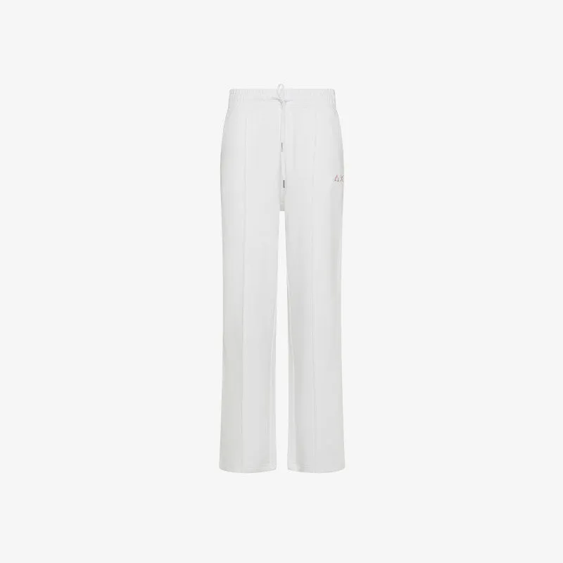WIDE LONG PANTALONE COTONE BIANCO